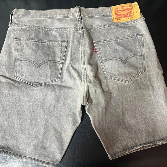 Light Wash Grey Denim Shorts - Picture 2 of 4